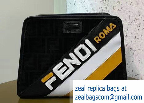 Fendi Mania Logo Peekaboo Cover Case Black/White/Yellow 2019