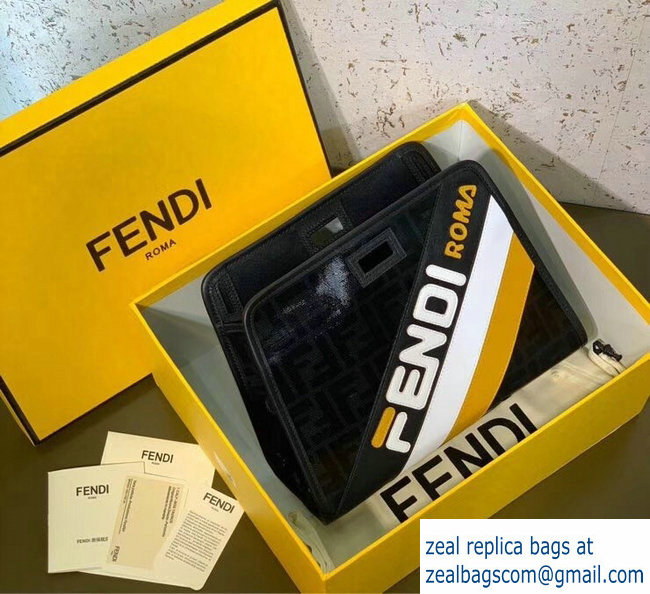 Fendi Mania Logo Peekaboo Cover Case Black/White/Yellow 2019