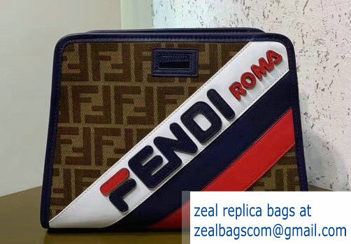 Fendi Mania Logo Peekaboo Cover Case FF Fabric White/Blue/Red 2019