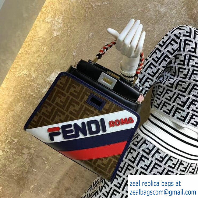 Fendi Mania Logo Peekaboo Cover Case FF Fabric White/Blue/Red 2019