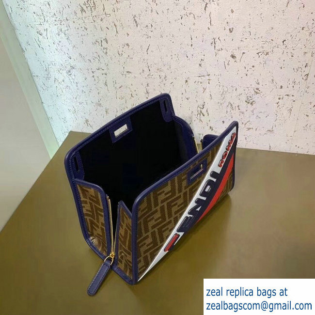 Fendi Mania Logo Peekaboo Cover Case FF Fabric White/Blue/Red 2019