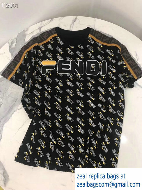 Fendi Mania Logo T-shirt Black 2019