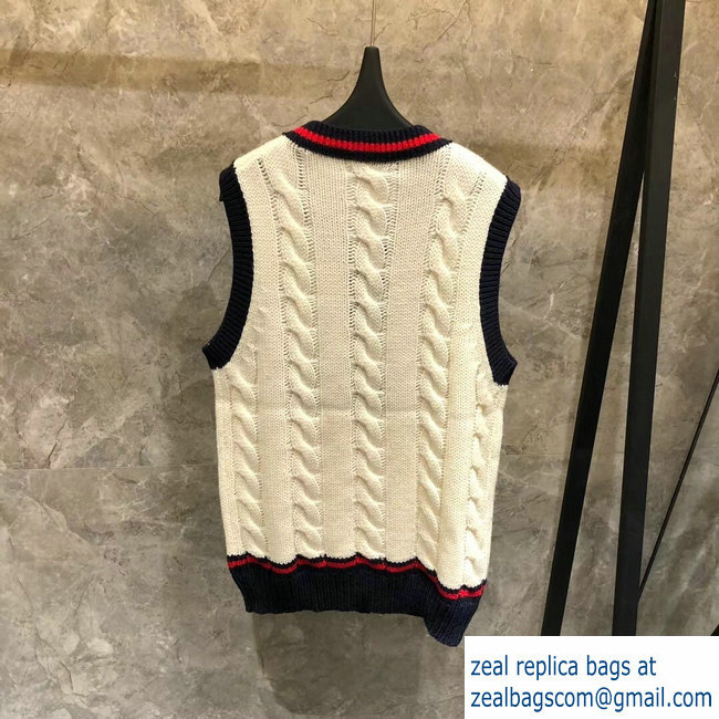 Fendi Mania Logo V Neck Knit Tank Top 2019