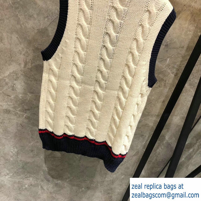 Fendi Mania Logo V Neck Knit Tank Top 2019