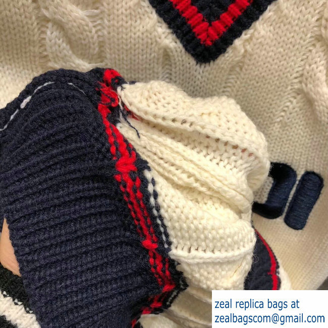 Fendi Mania Logo V Neck Knit Tank Top 2019 - Click Image to Close
