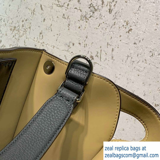 Fendi Roman Leather Peekaboo X-Lite Fit Tote Bag Gray 2019