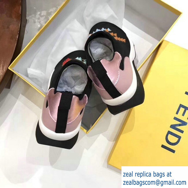 Fendi multicolor Studs Fabric Sneakers Logo Black 2018