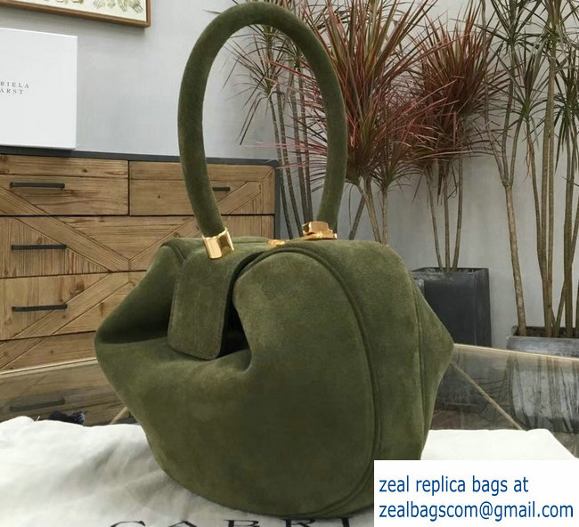 Gabriela Hearst Nina Large Bag Suede Green - Click Image to Close