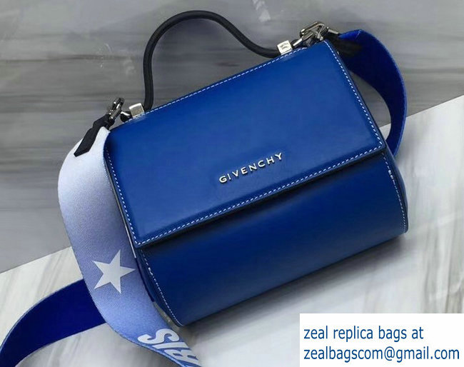 Givenchy Pandora Box Mini Bag Blue Logo Strap 2018 - Click Image to Close