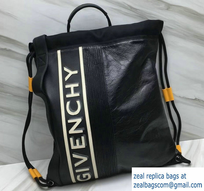 Givenchy Reverse Drawstring Backpack Bag Black/White 2018 - Click Image to Close