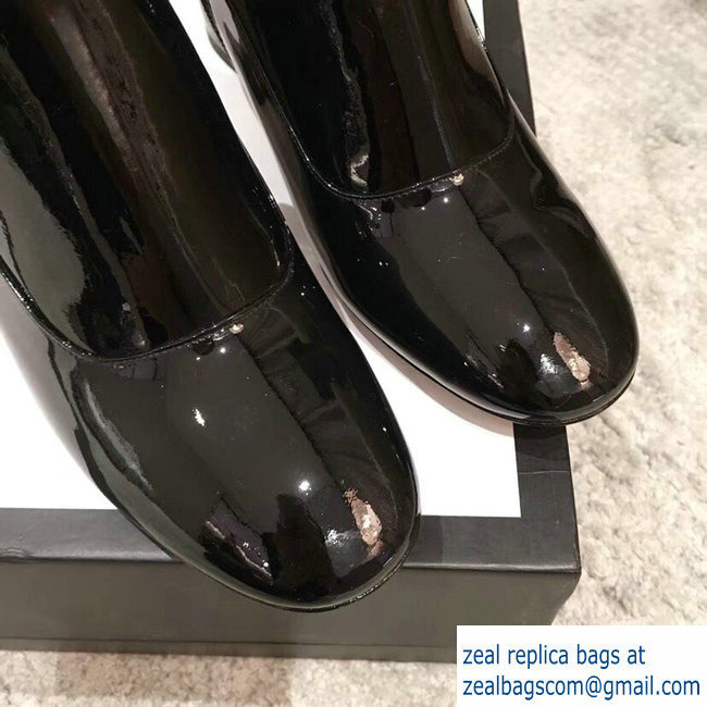 Gucci Bee Patent Leather Ankle Boots Black 2018