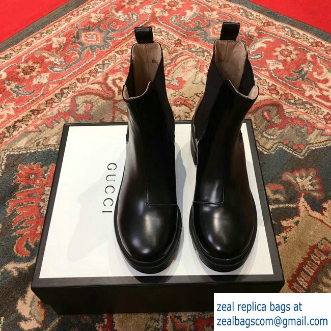 Gucci Black Leather Ankle Boots With Belt 2018