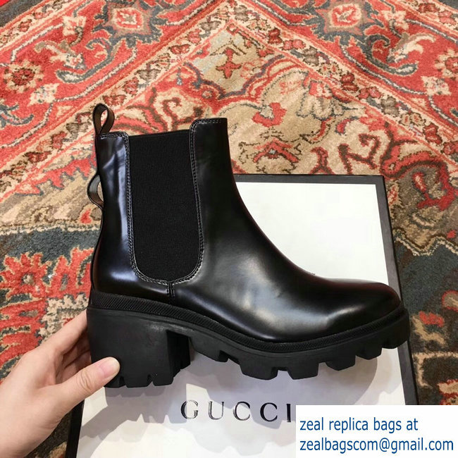 Gucci Black Leather Ankle Boots With Belt 2018