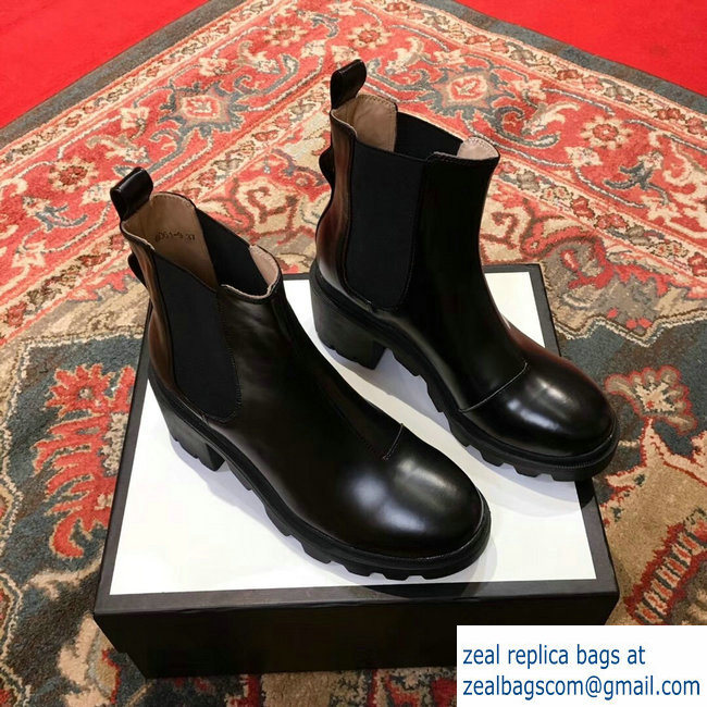 Gucci Black Leather Ankle Boots With Belt 2018