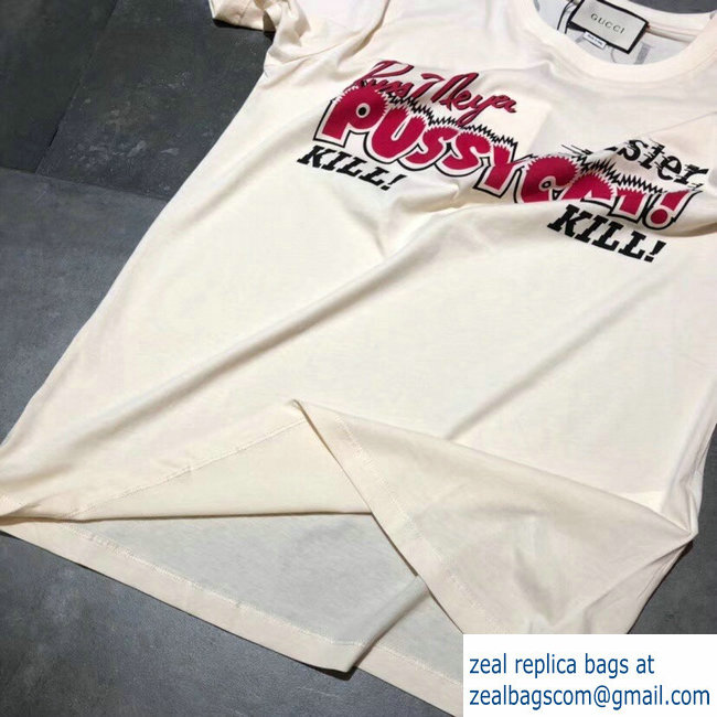 Gucci Faster, Pussycat! Kill! Kill! Movie Print T-shirt Creamy 2019 - Click Image to Close