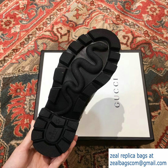 Gucci Gold Thread Embroidered Bees And Stars Leather Ankle Boots With Belt 2018