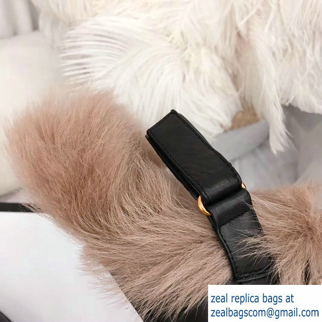 Gucci Horsebit Leather Slipper With Faux Fur 2018