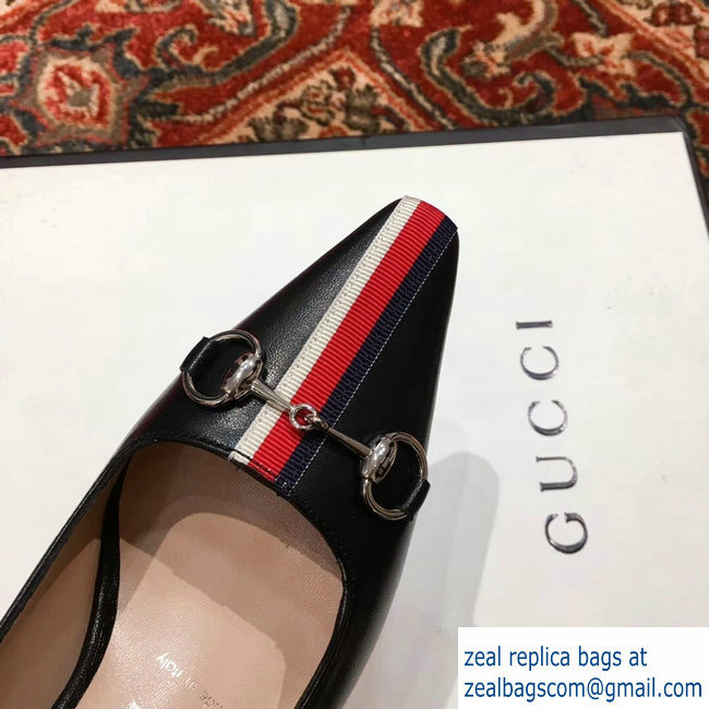 Gucci Horsebit and Sylvie Web Heel 2.5cm/7.5cm Pumps Black 2018