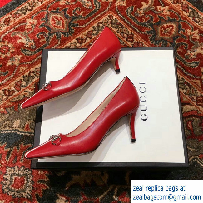 Gucci Horsebit and Sylvie Web Heel 2.5cm/7.5cm Pumps Red 2018