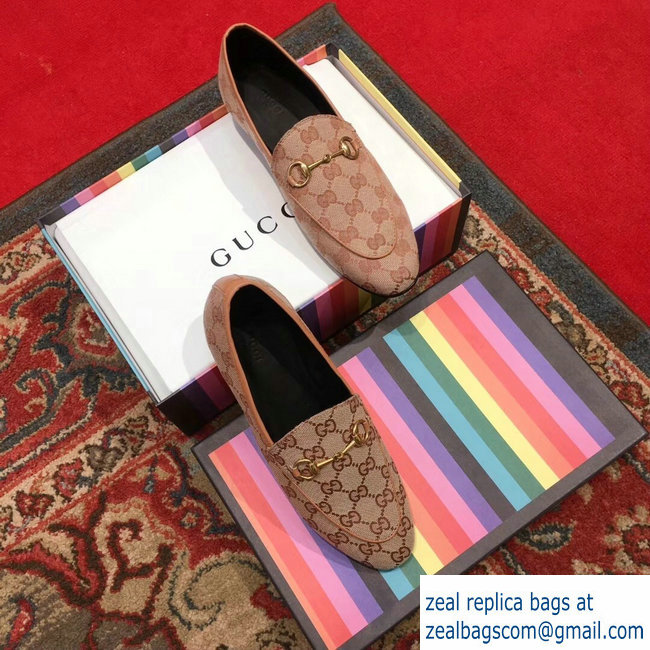 Gucci Jordaan GG Canvas Laofer Beige 431467 2018