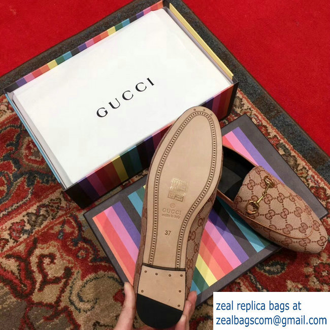 Gucci Jordaan GG Canvas Laofer Beige 431467 2018 - Click Image to Close