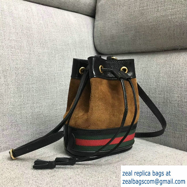 Gucci Ophidia Suede Nano Bucket Top Handle Bag 550620 Brown 2018