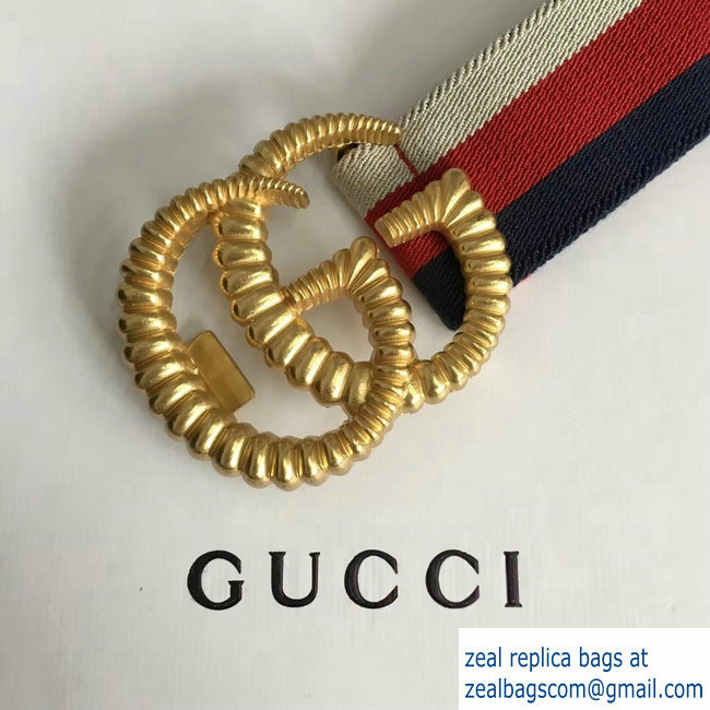 Gucci Sylvie Web Elastic Belt With Torchon Double G Buckle 2018