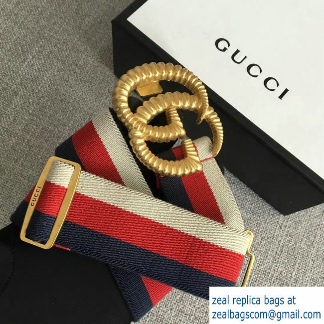 Gucci Sylvie Web Elastic Belt With Torchon Double G Buckle 2018