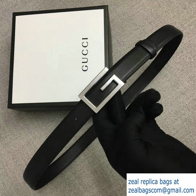 Gucci Width 2.5cm Leather Belt Black with G Buckle 2018 - Click Image to Close