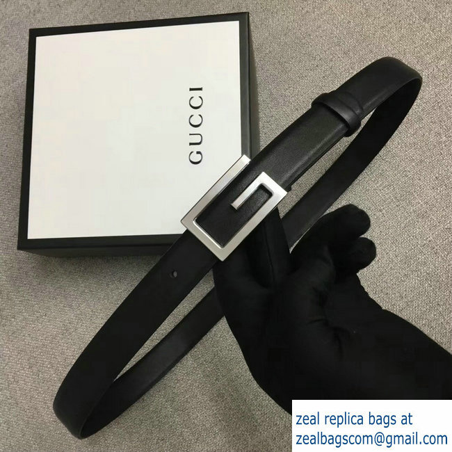 Gucci Width 2.5cm Leather Belt Black with G Buckle 2018