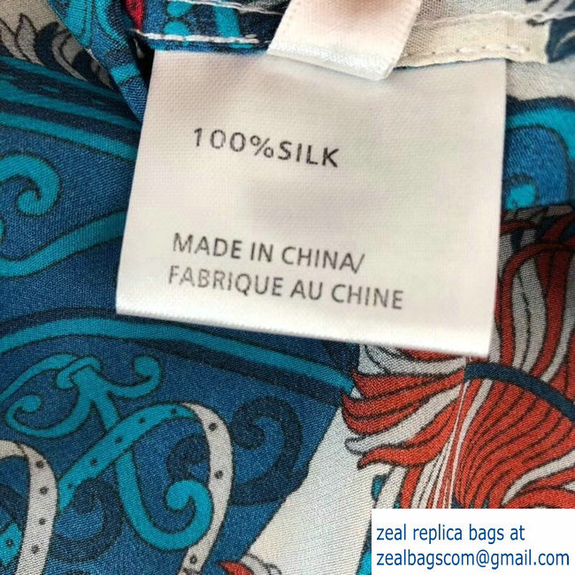 Gucci spring 2019 blue silk shirt