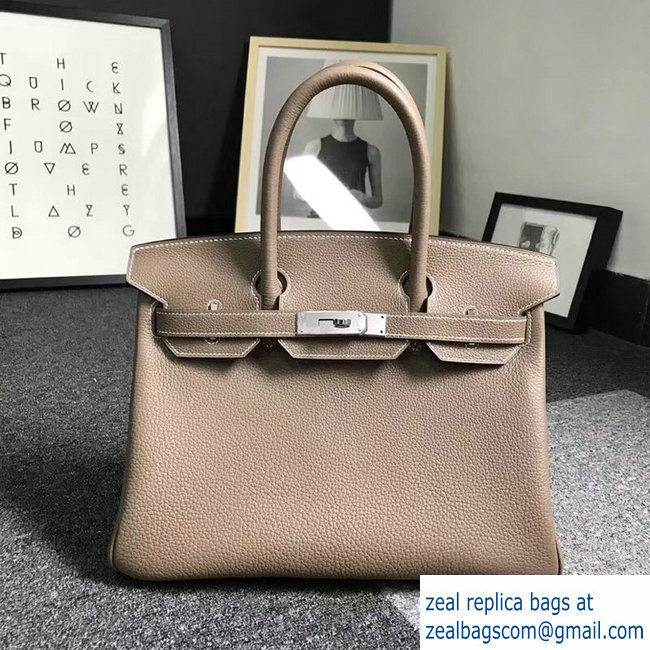 Hermes Birkin 25cm Bag in Original Togo Leather Bag Elephant Grey - Click Image to Close