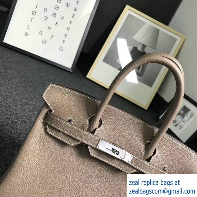 Hermes Birkin 25cm Bag in Original Togo Leather Bag Elephant Grey