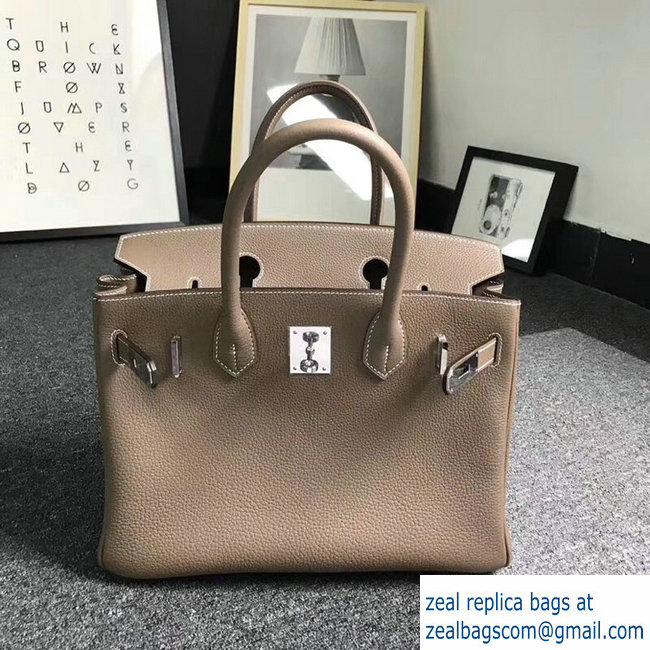 Hermes Birkin 25cm Bag in Original Togo Leather Bag Elephant Grey