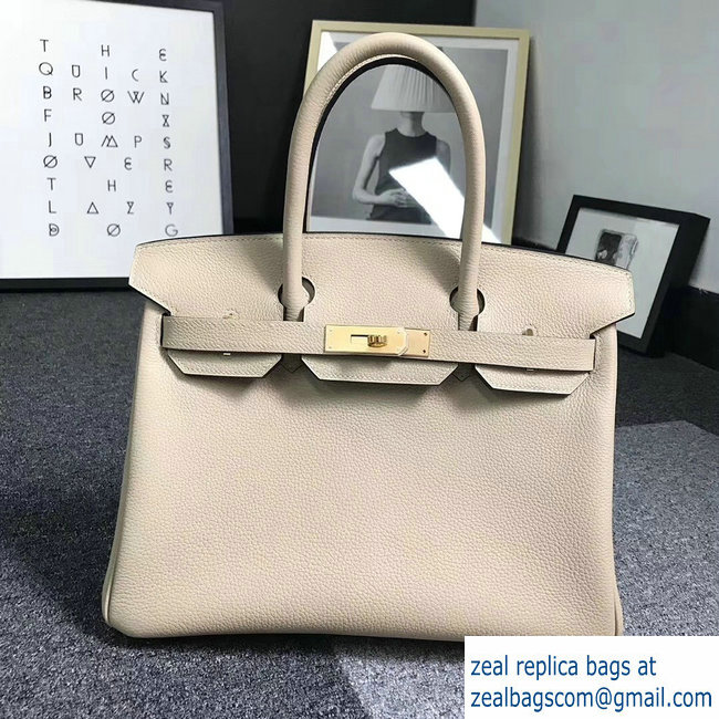 Hermes Birkin 25cm Bag in Original Togo Leather Bag Poussiere - Click Image to Close