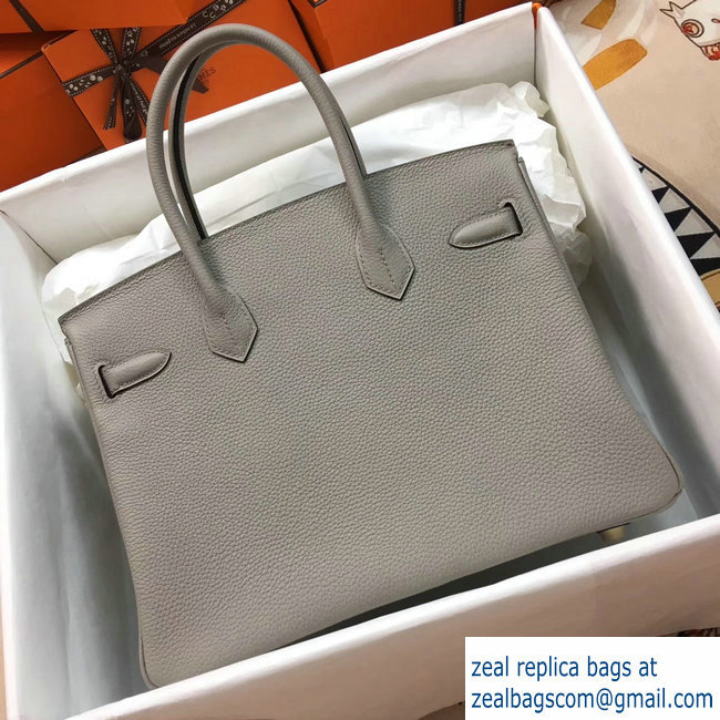 Hermes Birkin 30/35 Bag in Original Togo Leather Bag mouette gray - Click Image to Close