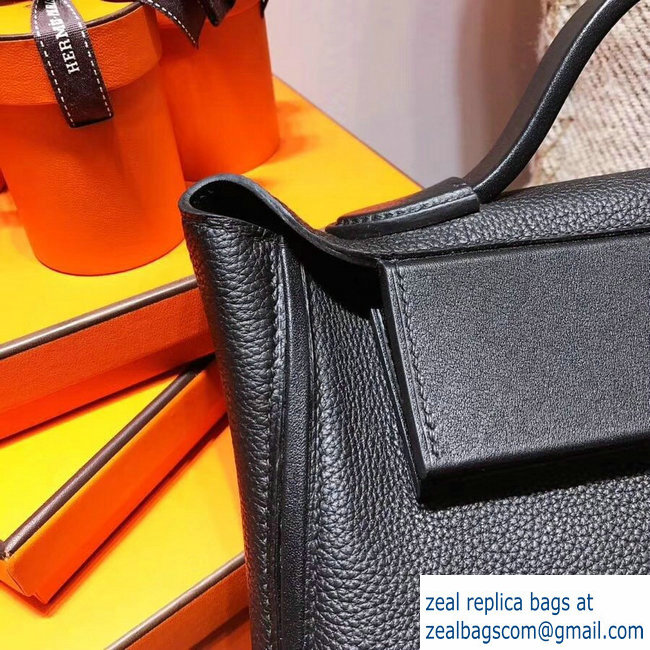 Hermes Kelly 24/24 Bag In Swift and Togo Leather Black With Gold Hardware 2018