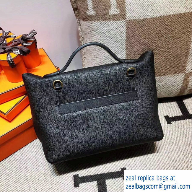 Hermes Kelly 24/24 Bag In Swift and Togo Leather Black With Gold Hardware 2018 - Click Image to Close
