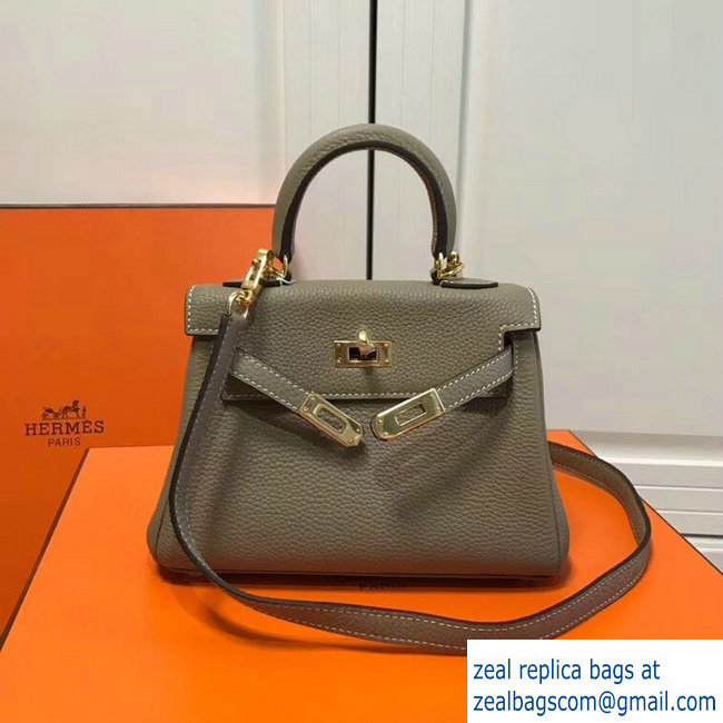 Hermes mini kelly 20 bag camel in clemence leather with golden hardware - Click Image to Close