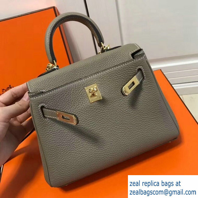 Hermes mini kelly 20 bag camel in clemence leather with golden hardware - Click Image to Close