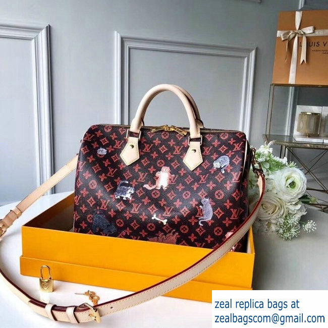 Louis Vuitton Catogram Monogram Canvas Speedy 30 Bandouliere Bag M44401 Brown 2018