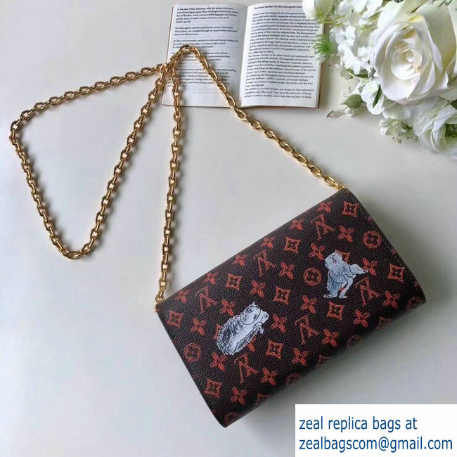 Louis Vuitton Catogram Monogram Canvas Twist Chain Wallet M63888 2018