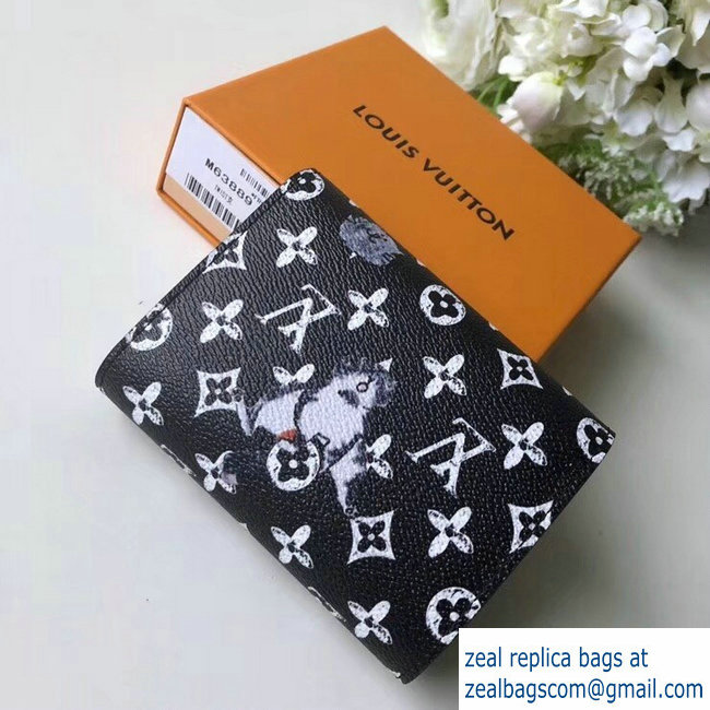 Louis Vuitton Catogram Monogram Canvas Twist Compact Wallet M63889 Black/White 2018 - Click Image to Close