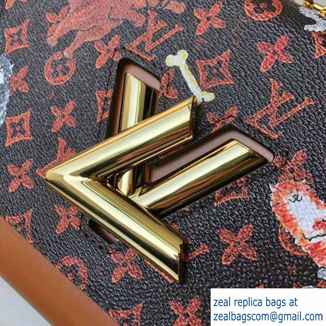 Louis Vuitton Catogram Monogram Canvas Twist MM Bag M44408 Brown 2018 - Click Image to Close