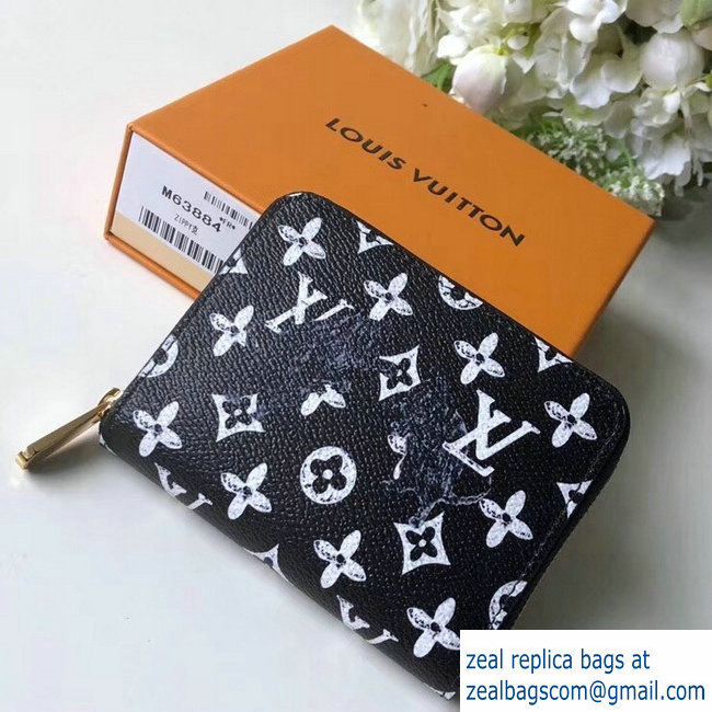 Louis Vuitton Catogram Monogram Canvas Zippy Coin Purse M63884 Black/White 2018 - Click Image to Close