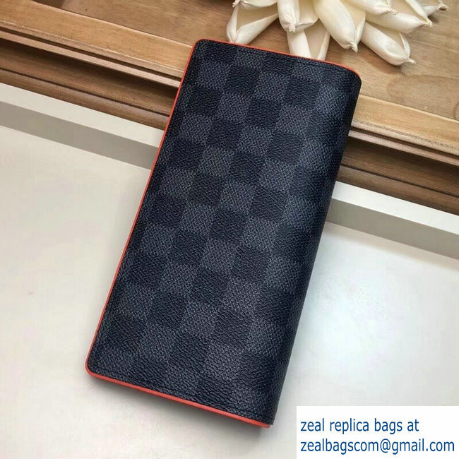 Louis Vuitton Damier Cobalt Canvas Brazza Wallet Orange Logo 2019 - Click Image to Close