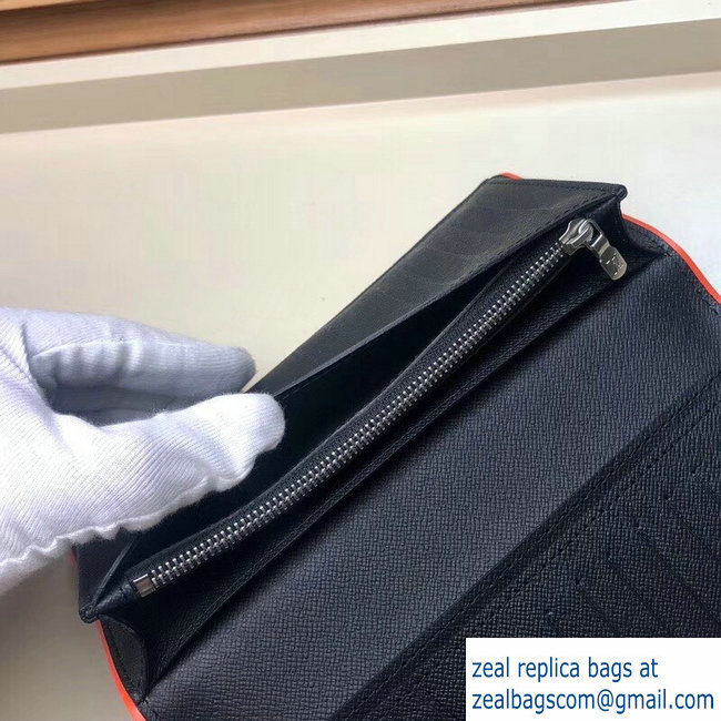 Louis Vuitton Damier Cobalt Canvas Brazza Wallet Orange Logo 2019