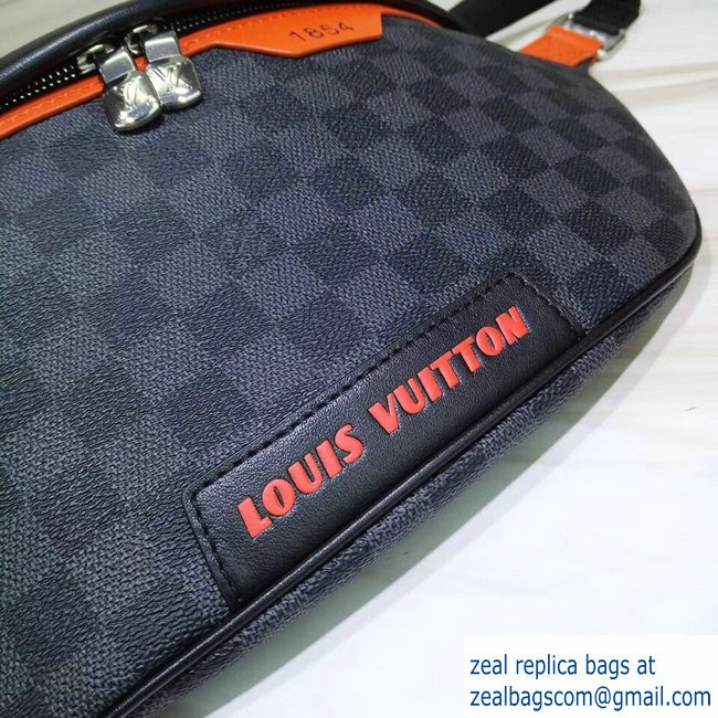 Louis Vuitton Damier Cobalt Canvas Discover Bumbag Bag Orange Logo 2019