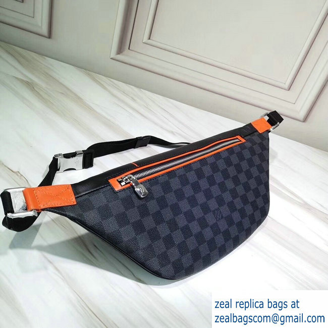 Louis Vuitton Damier Cobalt Canvas Discover Bumbag Bag Orange Logo 2019