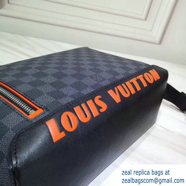 Louis Vuitton Damier Cobalt Canvas Discovery Messenger PM Bag Orange Logo 2019 - Click Image to Close